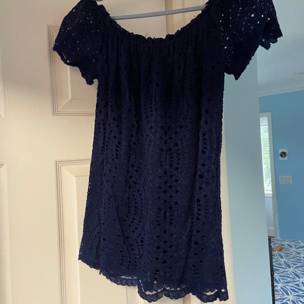 Lilly Pulitzer navy lace top